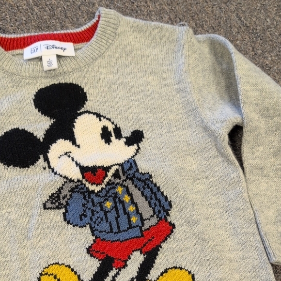 Disney Gray Sweater with Mickey Mouse in Yellow and Red - Picture 4 of 5